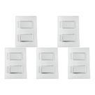 Kit C/5 - Conjunto Ilumi Vivaz Branco Com Placa 2 Simples...