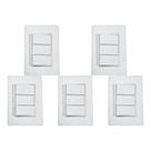 Kit C/5 - Conjunto Ilumi Vivaz Branco Com Placa 3 Simples...