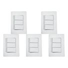 Kit C/5 - Conjunto Ilumi Vivaz Branco Com Placa 3 Simples...