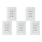 Kit C/5 - Conjunto Ilumi Vivaz Branco Com Placa 3 Tomadas...