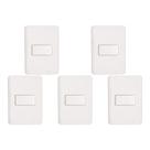 Kit C/5 - Conjunto Perlex Aros 4X2 Branco Com Placa(1Para...