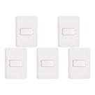 Kit C/5 - Conjunto Perlex Aros 4X2 Branco Com Placa(1Para...