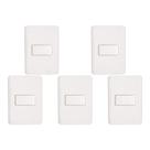 Kit C/5 - Conjunto Perlex Aros 4X2 Branco Com Placa(1Para...