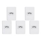 Kit C/5 - Conjunto Perlex Aros 4X2 Branco Com Placa(1Toma...
