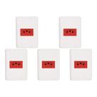 Kit C/5 - Conjunto Perlex Aros 4X2 Branco Com Placa(1Toma...