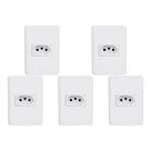 Kit C/5 - Conjunto Perlex Aros 4X2 Branco Com Placa(1Toma... Kit C/5 - Conjunto Perlex Aros 4X2 Branco Com Placa(1Toma...