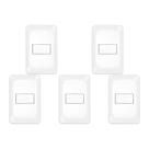 Kit C/5 - Conjunto Pial Pop 4X2 Branco Com Placa (1Tomada...