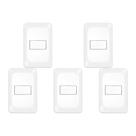 Kit C/5 - Conjunto Pial Pop 4X2 Branco Com Placa (1Tomada...