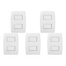 Kit C/5 - Conjunto Soprano Ilus 4X2 Branco Com Placa(1Sim...