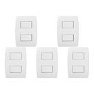 Kit C/5 - Conjunto Soprano Ilus 4X2 Branco Com Placa(2Sim...