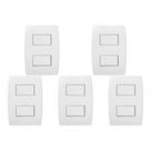 Kit C/5 - Conjunto Soprano Ilus 4X2 Branco Com Placa(2Sim...
