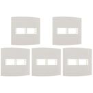 Kit C/5 - Espelho Placa Peesa Alfa P1522 4X4 2Modulo Branco