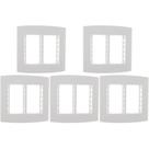 Kit C/5 - Espelho Placa Peesa Alfa P1533 4X4 6Modulo Branco