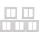 Kit C/5 - Espelho Placa Peesa Alfa P1533 4X4 6Modulo Branco