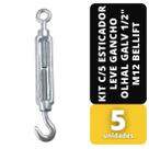 Kit C/5 Esticador Leve Gancho Olhal Galv 1/2" M12 Bellift