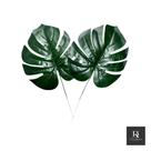 Kit C/5 Folhas Costela de Adão Planta Artificial Decoração Folhagem Artificial