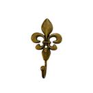Kit c/5 Ganchos Metal Flor de Lis M 11cm p/ Decoração e Parafusos cor:ouro-velho