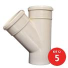 Kit C/ 5 Junção P/ Esgoto 45 100x100mm Multilit