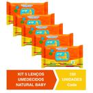 Kit C/ 5 Lenços Umedecidos Natural Baby 100un Cada Evergreen Kit C/ 5 Lenços Umedecidos Natural Baby 100un Cada Evergreen