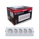 Kit C/ 5 Luminárias Spot Led Quadrado Embutir 5W 6500k Avant