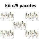 kit c/5 pacotes varal c/6 esqueletos decoração Halloween
