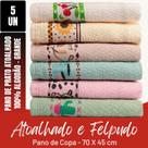 Kit C/ 5 Pano De Prato - Atoalhado - 70x45cm - Diversas Cores - Estampas Variadas - 100 Gramas