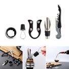 Kit C/5 Peças Abridor De Vinho Inox Saca Rolhas Acessórios Kit C/5 Peças Abridor De Vinho Inox Saca Rolhas Acessórios