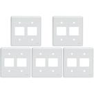 Kit C/5 - Placa Perlex Branca 4X4 (2 Saida+2 Saida) 23Pl22 Kit C/5 - Placa Perlex Branca 4X4 (2 Saida+2 Saida) 23Pl22