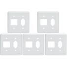 Kit C/5 - Placa Perlex Branca 4X4 (2 Saida+Tomada) 23Pl2/1T