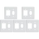 Kit C/5 - Placa Perlex Branca 4X4 (3 Saida+Tomada) 23Pl3/1T