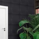 Kit c/5 Placas Decorativas PVC Boiserie efeito Gesso Preto Alto Relevo Lavavel Sala 50cm x 50cm Kit c/5 Placas Decorativas PVC Boiserie efeito Gesso Preto Alto Relevo Lavavel Sala 50cm x 50cm