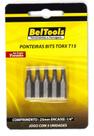 Kit c/ 5 Ponta Bit Torx 25mm X 1/4 XT15 Beltools