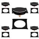 Kit C/5 Ralo e Porta Grelha Inox Piso Click 10x10 Cm Preto