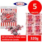Kit c/5 Santa Fe Bala Sabor Artificial de Canela 600g