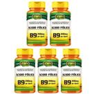 KIT C/5 Un. Vitamina B9 Ácido Fólico 500mg 300 Caps Vegano