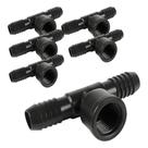 Kit C/ 5 Unidades de Conectores Tee Interno C/ Rosca 1/2 Polegada de Polietileno P/ Irrigação