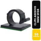 Kit c/50 clipe adesivo 9mm preto sfor