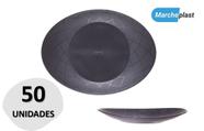 Kit c/ 50 Pratos Oval Raso Plástico Churrasco Festas Petisco Aniversário