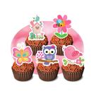 Kit c/ 50 Topper Tags Jardim Encantado Brigadeiro Cupcake Festa Aniversário Topo