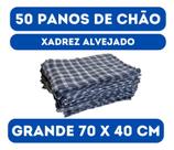 Kit C/ 50 Un-Pano De Chão Grande Xadrez 70x40cm - Saco Duplo Ev
