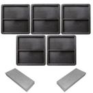 Kit c 5un Forma Plástica Dupla p Fabricação Tijolinho Piso Lajota Drenante 20x10x1,5 Fino Pequeno