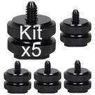 Kit c/ 5x Parafuso Adaptador Sapata Câmeras Anel Duplo Rosca 1/4 Polegada