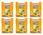 Kit C/6 Água De Coco Maracujá Sococo Mais Caixa 200ml