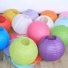 Kit C/6 Balão Japonês Lanterna Coloridas De Papel 15cm