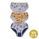 Kit c/ 6 Calcinha Infantil de Algodão Desenhos Sortidos Pop Love