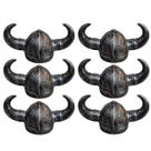 Kit c/6 Capacete Viking Pt Fantasia Chifre Nórdico Cosplay