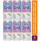 Kit c/ 6 Chá Vegano Natural DÊVI Hibisco com Morango e Mirtilo Gaseificado 269ml
