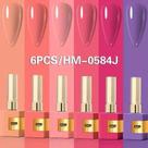 Kit C/6 esmalte em gel 15g colorido brilhante Zem