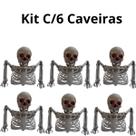 Kit C/6 Esqueleto Meio Corpo C/Luz Som Halloween Decoração