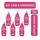 Kit c/6 loçao corporal leite de rosas tradicional 100ml